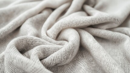 Luxurious pure cashmere texture in light grey as background with space for text