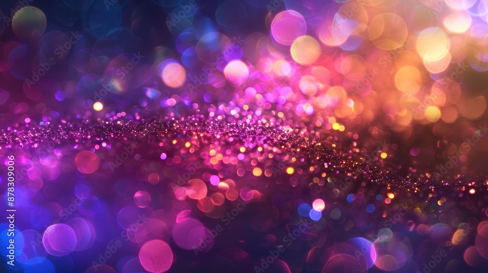 Aufkleber blurred colorful glitter background with bokeh lights for christmas design and text space