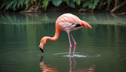 Fototapeta premium A beautiful flamingos in water