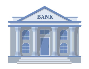 Bank building front view illustration design