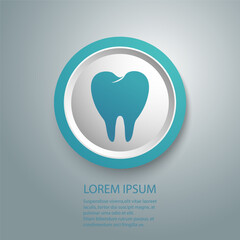 Tooth icon in flat style. Vector illustration