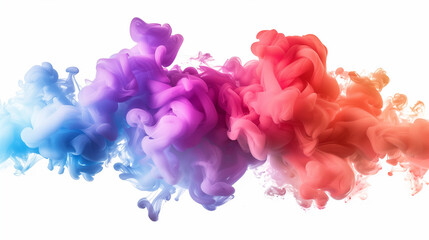 Obraz premium abstract background, A colorful smoke explosion isolated on white background, watercolor paint splashes