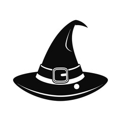 Halloween Witch Hat  Silhouette Vector illustration