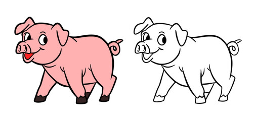 Hand Drawn Pig Vector Illustration