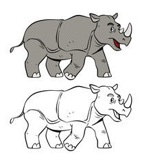 Hand Drawn Rhino Vector Illustration
