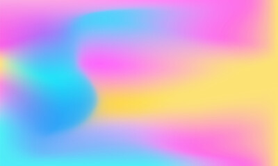 Color gradient background. Abstract pink, blue and yellow gradation vector texture. Vibrant color blur abstract background. Vector illustration
