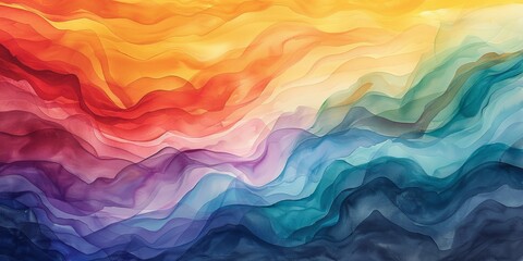 Fototapeta premium Abstract Rainbow Watercolor Painting