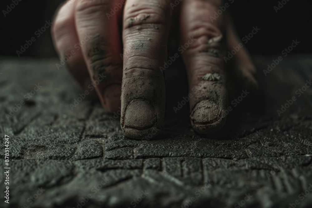 Wall mural runic tablet etching, highlighting the ancient art of inscribing runes on stone tablets