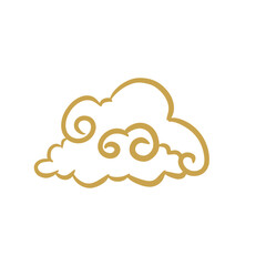 Chinese golden auspicious cloud lines