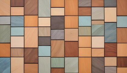 Matellic colors wooden rectengular texture background with mosaic wood veneer tiles scales