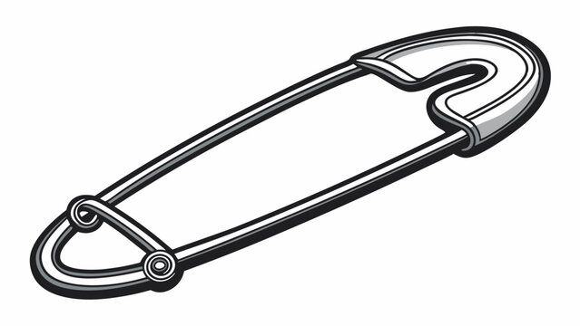 recommend clip art: Open safety pin silhouette isolated on white background. Safety pin icon vector illustration design.