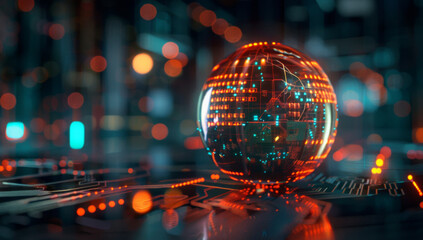 Predictive Analytics in CRM, crystal ball surrounded by data streams