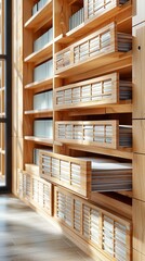 wooden bookcase with many books on it