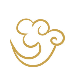 Chinese golden auspicious cloud lines
