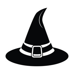 Halloween Witch Hat  Silhouette Vector illustration