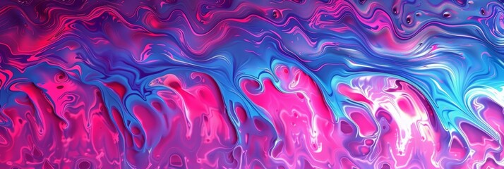 Abstract marbled pattern showcasing vibrant pink blue and purple hues characterized by fluid swirls and waves.