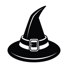 Halloween Witch Hat  Silhouette Vector illustration