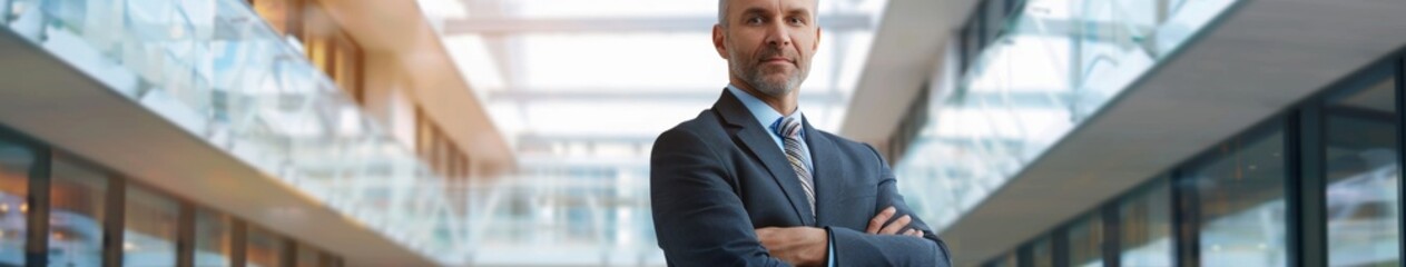 Fototapeta premium Smiling Young Spanish Businessman Exuding Confidence. Perfect Abstract Concept for Success and Professionalism. High-Resolution AI-Generated Wallpape