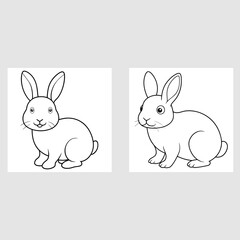 set of easter rabbits vector