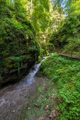 Obraz premium Walking along the Kesselfallsteig in Austria
