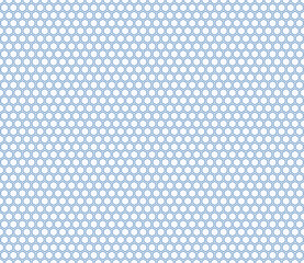 Abstract template background. Blue color on matching background. Hexagon mosaic background. Regular hexagon shapes. Seamless pattern. Tileable vector illustration.