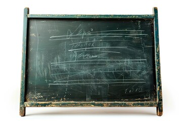 Obraz premium Small vintage school chalkboard with wooden frame and handwritten musical notes