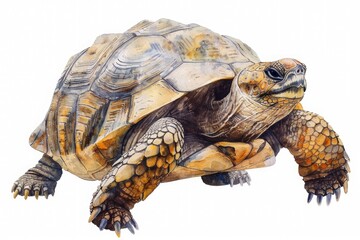 Obraz premium Turtle in Watercolor Style Isolated on White Background