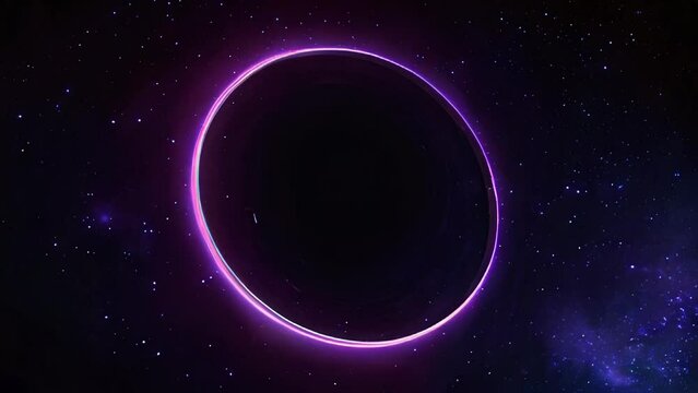 A captivating animation background featuring a neon circle with vibrant purple and blue hues, set against a dark backdrop, for modern digital designs, futuristic themes, and high-tech projects