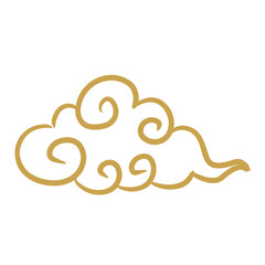 Chinese golden auspicious cloud lines