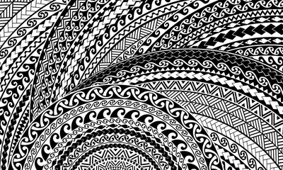 Polynesian Maori traditional pattern design and tribal illustration creative patterns