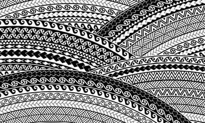 Polynesian Maori traditional pattern design and tribal illustration creative patterns