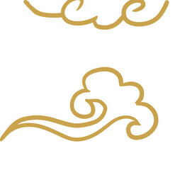 Fototapeta premium Chinese golden auspicious cloud lines