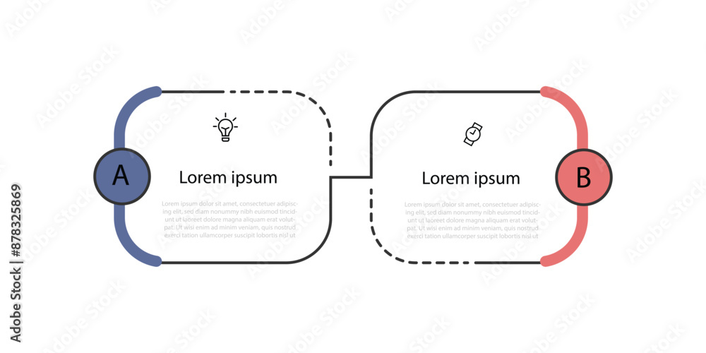 Aufkleber Vector template infographic element with 2 step or process 