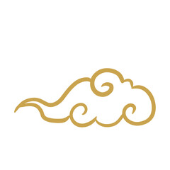 Chinese golden auspicious cloud lines