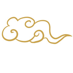 Chinese golden auspicious cloud lines