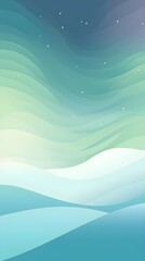 Fototapeta premium Illustration of a Snowy landscape with Northern Lights illuminating the night sky