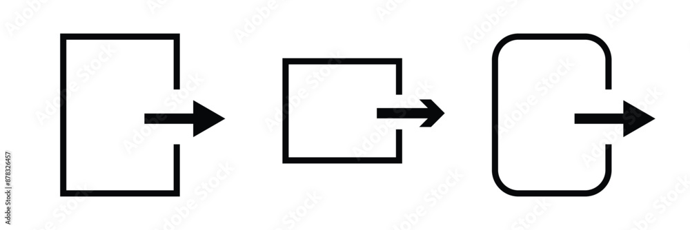 Poster vector logout icon template black color editable. log out icon symbol flat vector illustration for g