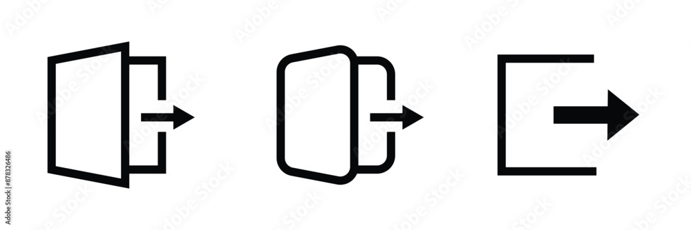 Poster vector logout icon template black color editable. log out icon symbol flat vector illustration for g