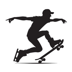 Obraz premium skateboarders vector illustration
