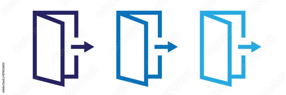 Poster log out icon vector. vector symbol logout , arrow and door icon exit. logout sign icon. log out symb