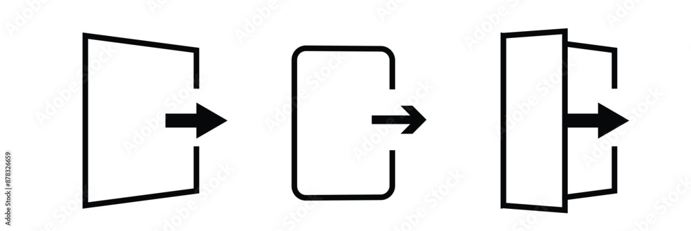 Poster vector logout icon template black color editable. log out icon symbol flat vector illustration for g