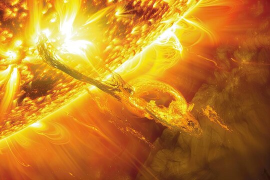 Plasma filaments erupt from the surface of the sun - Powered by Adobe