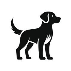 dog logo in black silhouette