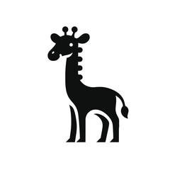 giraffe logo in black and white silhouette
