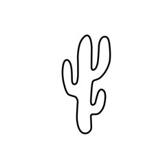 Fototapeta premium Cactus flat icon. Single high quality outline symbol for web design or mobile app. Cactus thin line signs for design logo, visit card, etc. 