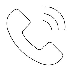 Fototapeta premium Call Us Icon with Phone Receiver, Phone Call Icon for Customer Service, Contact Us Icon with Telephone Symbol