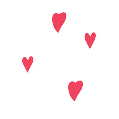 Seamless hearts pattern with white background. Vector repeating texture.