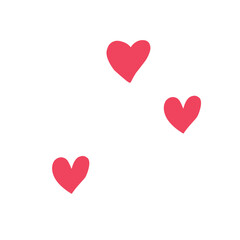 Seamless hearts pattern with white background. Vector repeating texture.