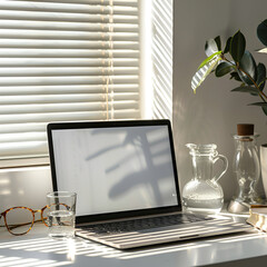 laptop and cup of coffee