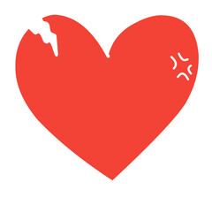 Broken heart icon. Love lost or divorce symbol. Vector.